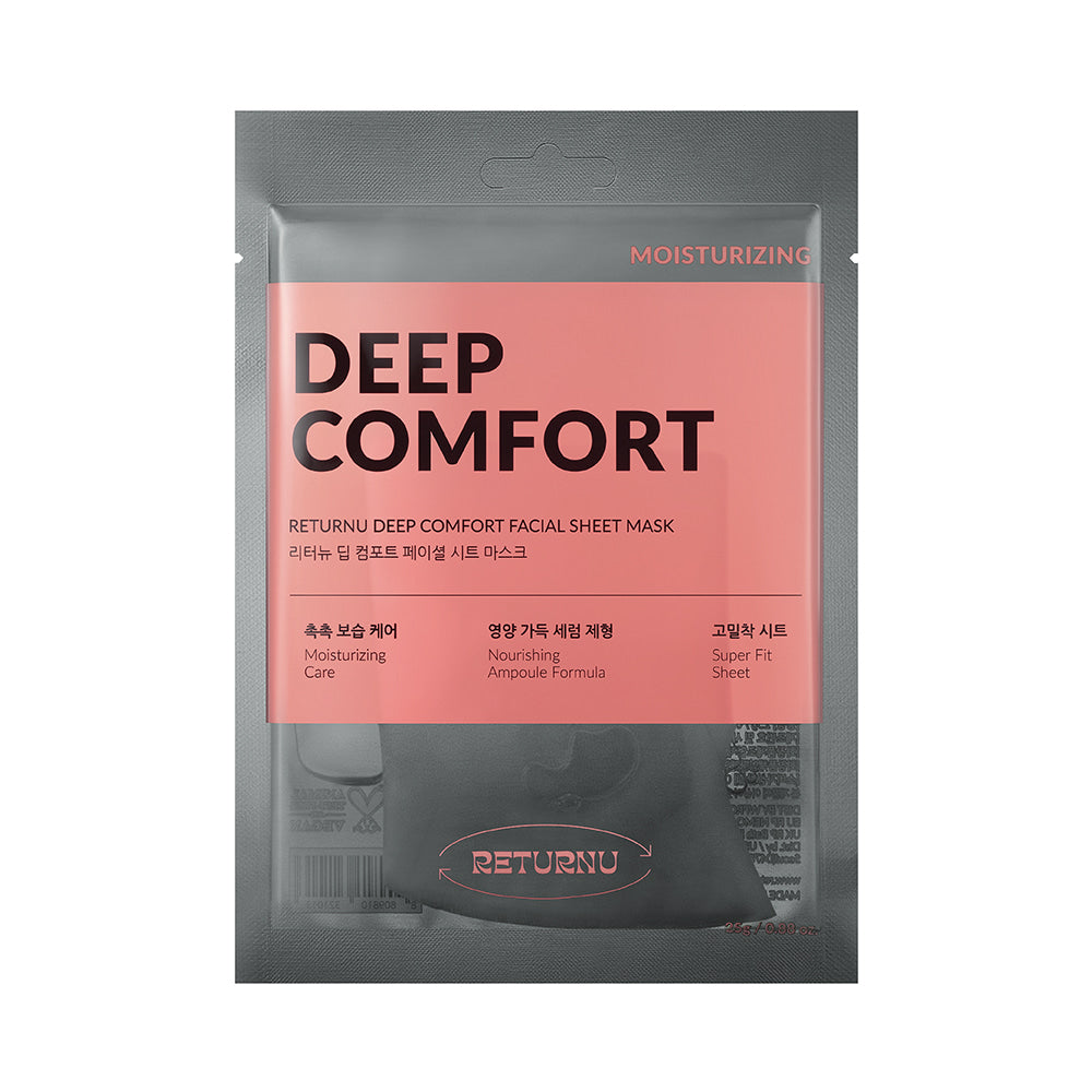 RETURNU Deep Comfort Facial Sheet Mask 25g*5ea (1 box)
