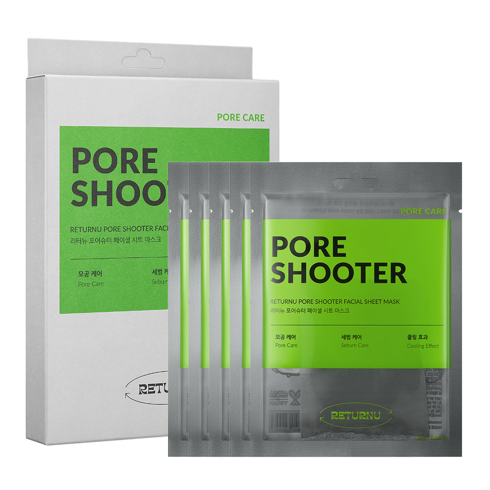 RETURNU Pore Shooter Facial Sheet Mask 25g*5ea (1 box)