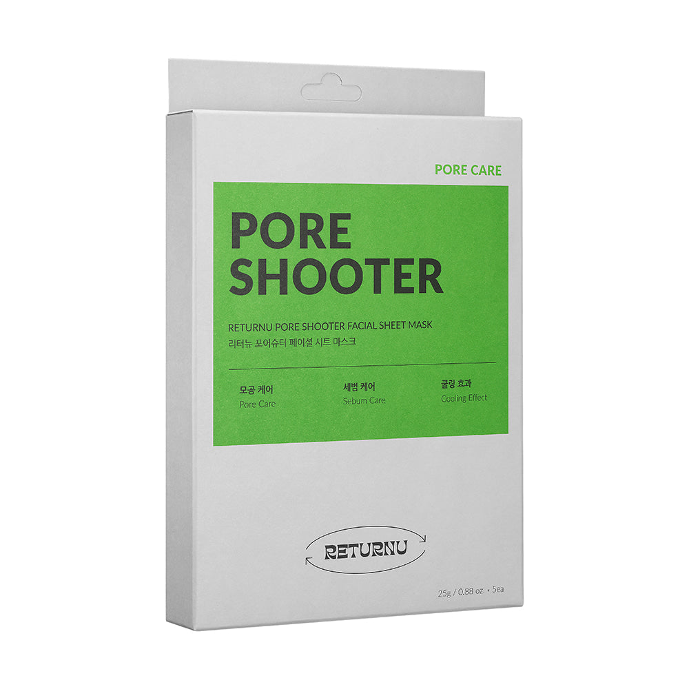 RETURNU Pore Shooter Facial Sheet Mask 25g*5ea (1 box)