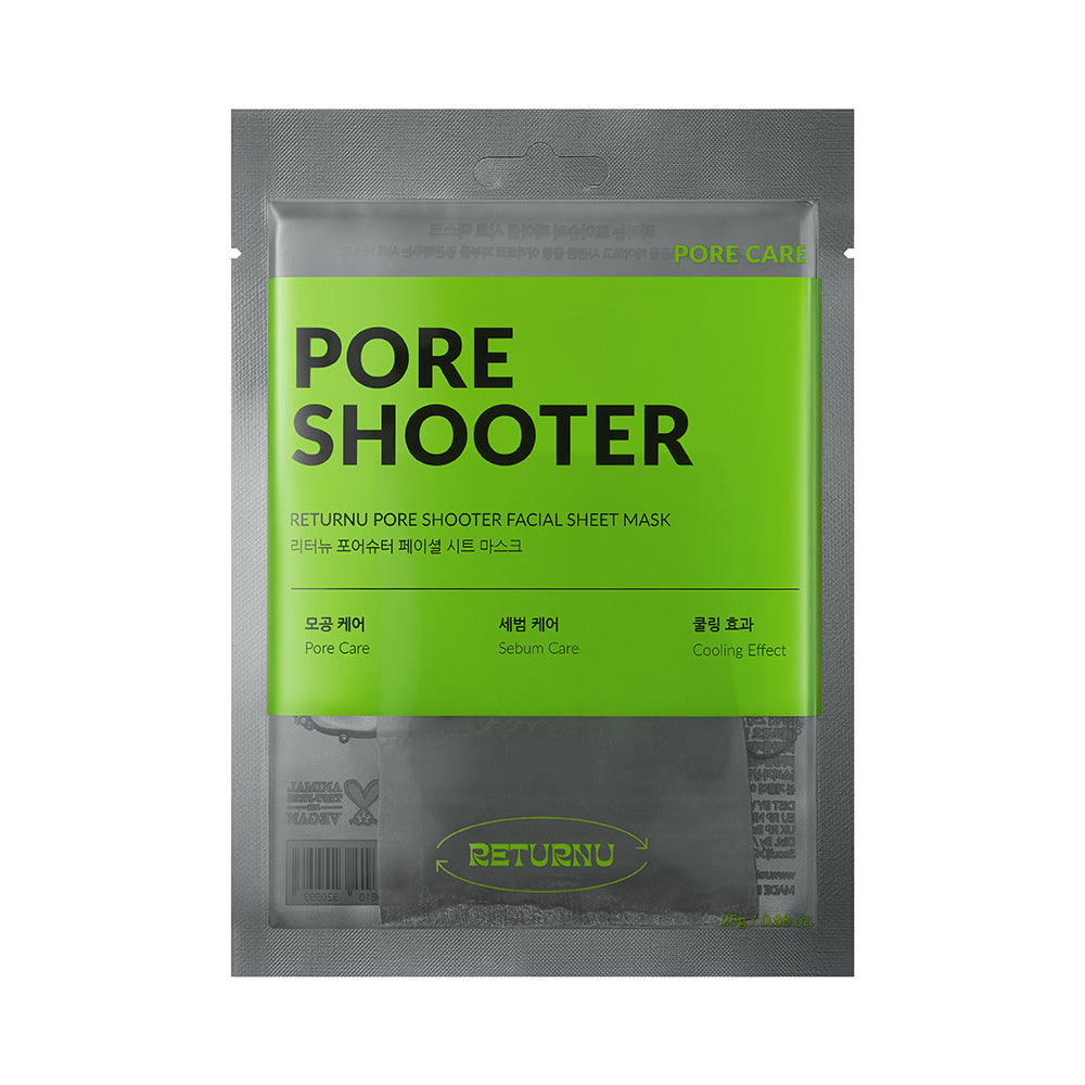 RETURNU Pore Shooter Facial Sheet Mask 25g*5ea (1 box)