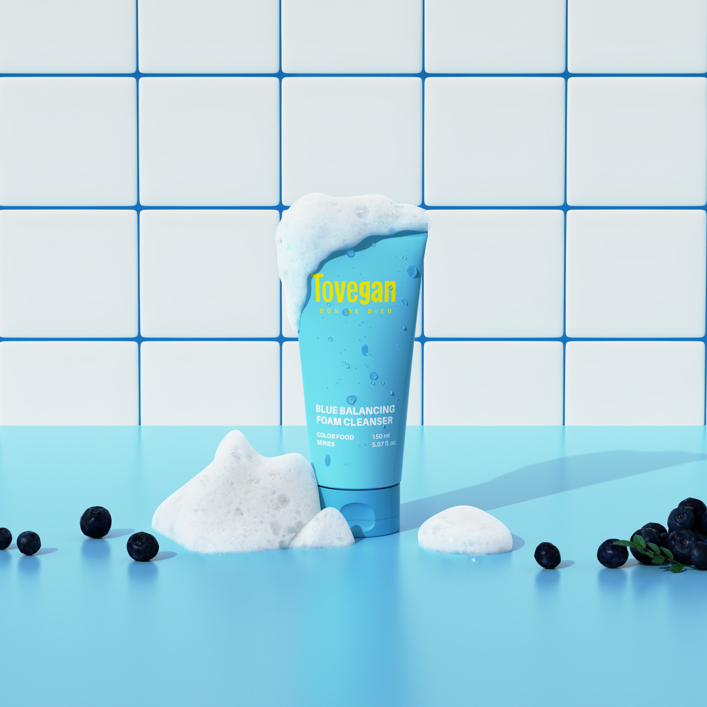 Tovegan Colorfood Series Blue Balancing Foam Cleanser 150ml