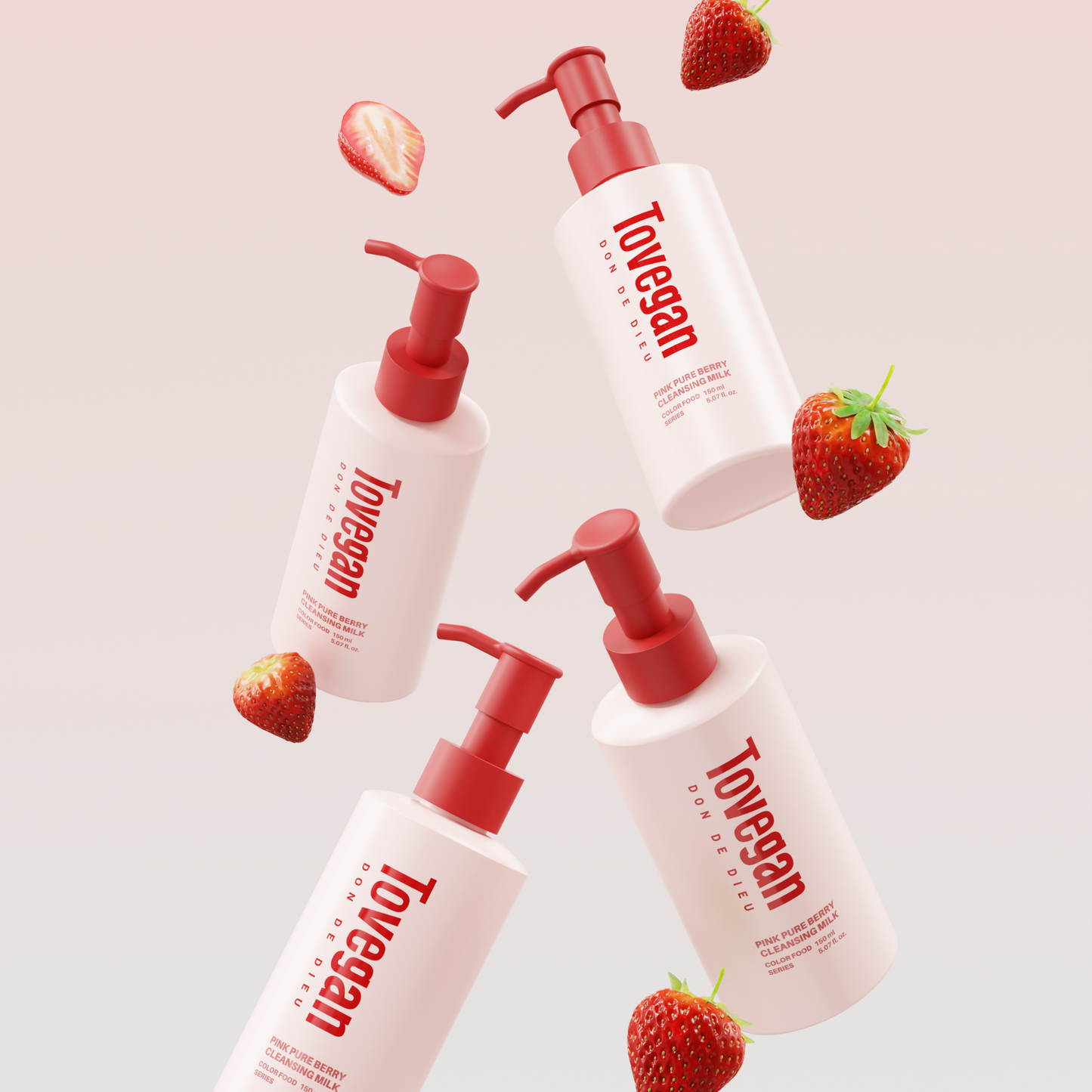 Tovegan Pink Pure Berry Cleansing Milk 150ml