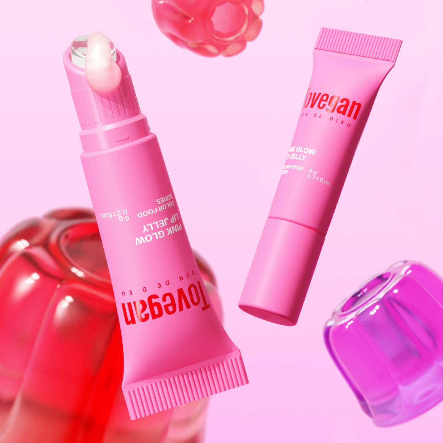 Tovegan Color Food Series Pink Glow Lip Jelly